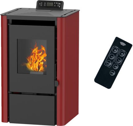Poêle à granulés Anita Sannover 7,6 kW – Finition Bordeaux élégante