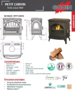 Poêle à bois GODIN Petit Carvin 9 kW – Finition Anthracite – Réf. 366102 – Image 2